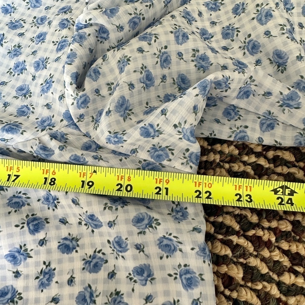 Vintage floral midi dress long sleeve prairie size L XL handmade gingham…​​​​​ - Picture 4 of 6